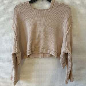 Free People "Prism" Ripped Cropped Knit Sweater